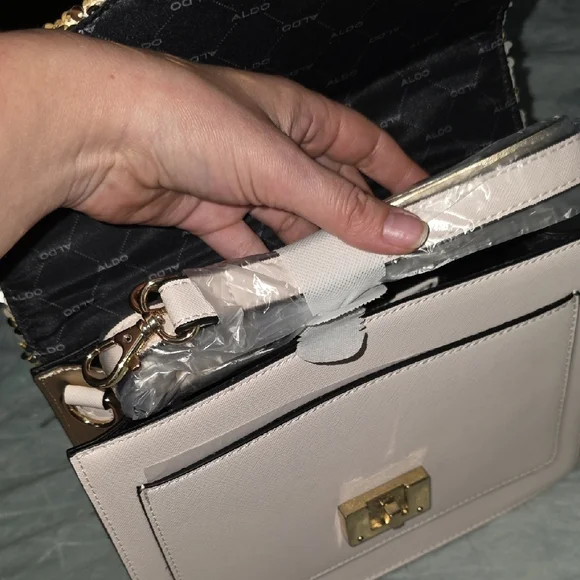 Aldo Pink and Gold Sequined Satchel / Crossbody - Picture 7 of 16